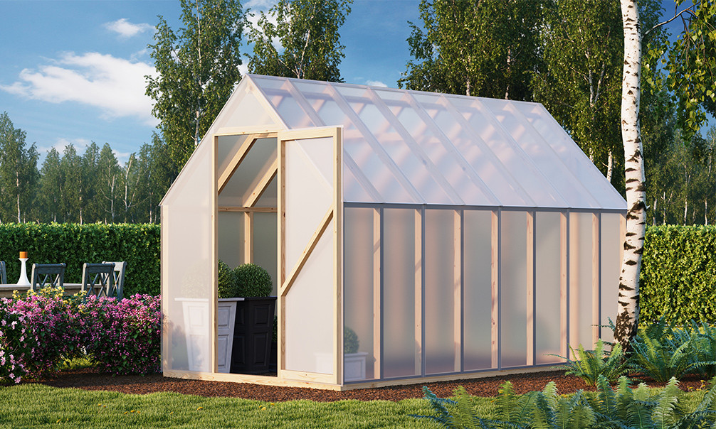 Serre de jardin Greenhouse 9 - surface intérieure 8m² - polycarbonate 4mm
