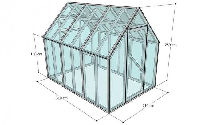 Serre de jardin Greenhouse 6.5 - surface intérieure 5.9m²
