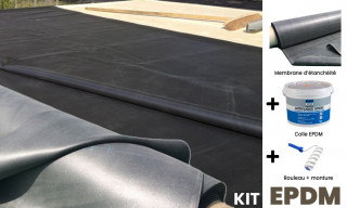 Kit membrane EPDM 457 x 400cm pour toits plats - Ep 1.14mm