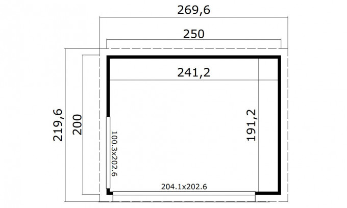 Abri de jardin Doméo Mini madriers 44mm - 4.61m² intérieur