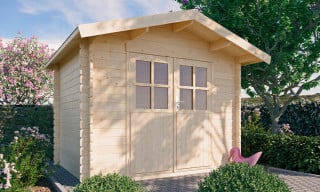 Abri jardin, cabane bois toit double pente - Madriers 28,34,44,70mm