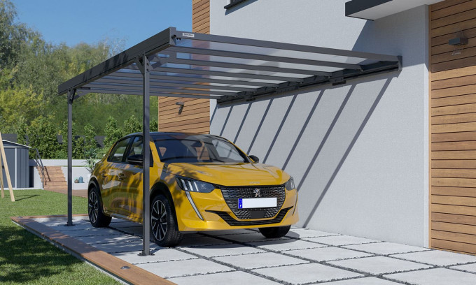 Carport adossé- Toit monopente - Mistral Wall - Aluminium