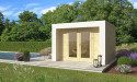 Poolhouse bois Hossegor 9 - 44 mm - 7.15m² intérieur - Arche blanche