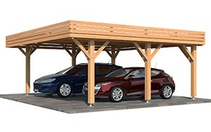 Carport bois en kit à toit plat